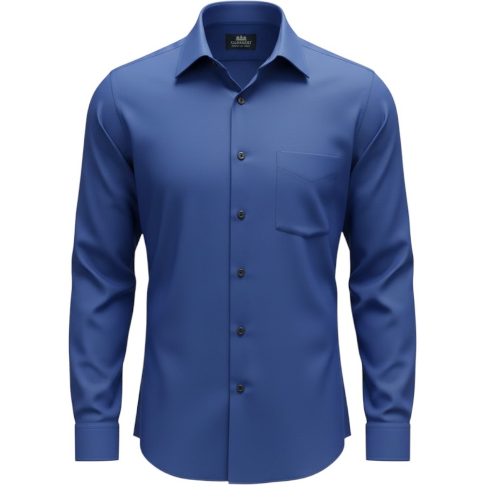 Stafford Dress Shirt Mens Blue Wrinkle-Free Long Sleeve Button-Down 17 36/37